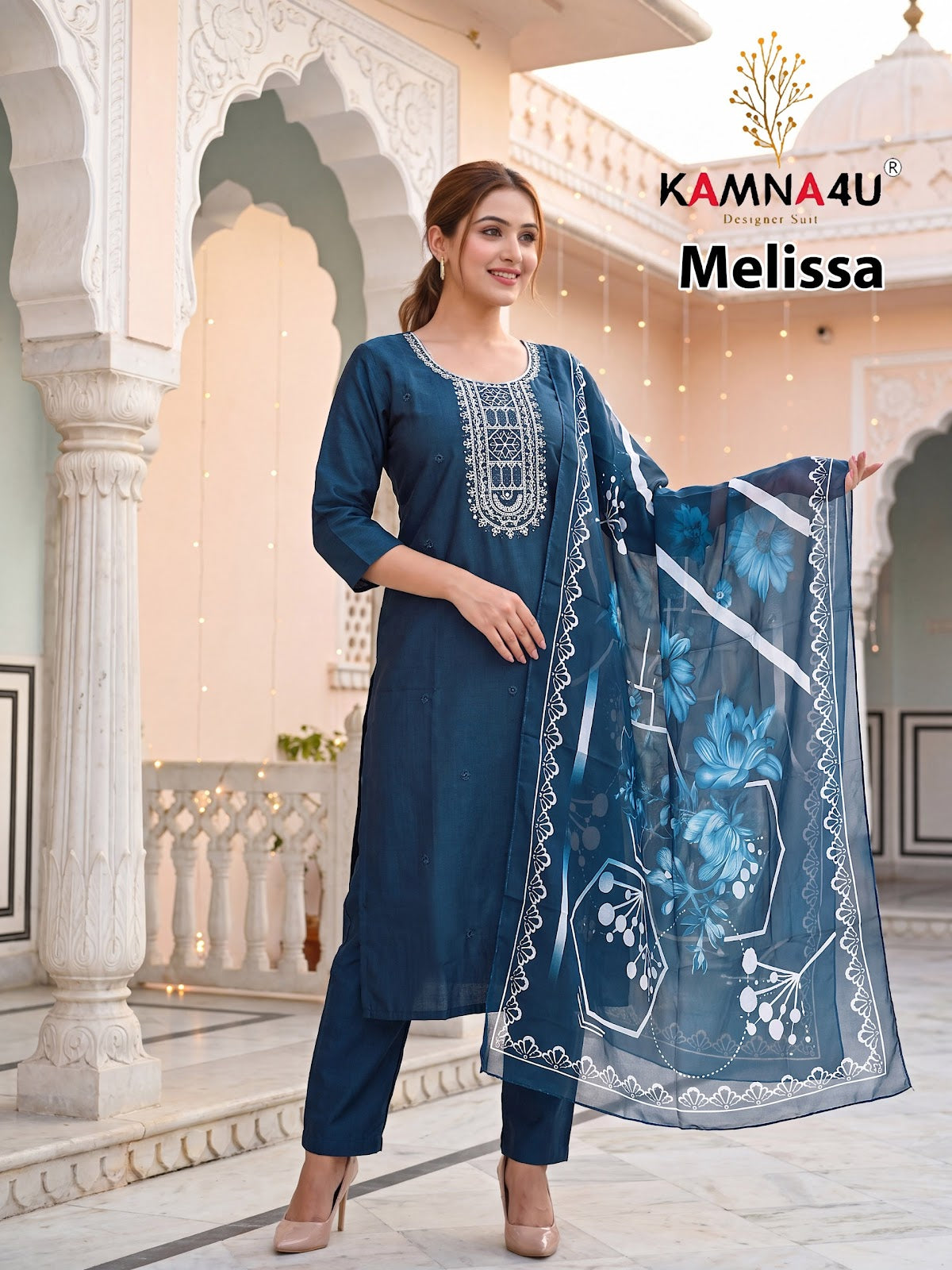 Melissa Kamna4U Vertican Readymade Pant Style Suits Wholesaler Gujarat