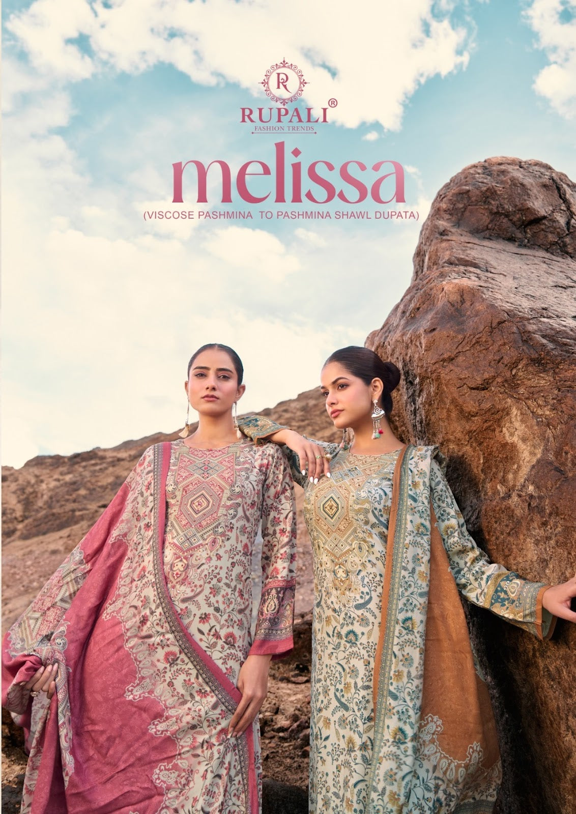 Melissa Rupali Viscose Pashmina Suits Supplier India