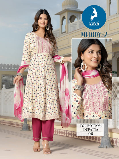 Melody 2 Kaya Rayon Readymade Pant Style Suits Wholesale