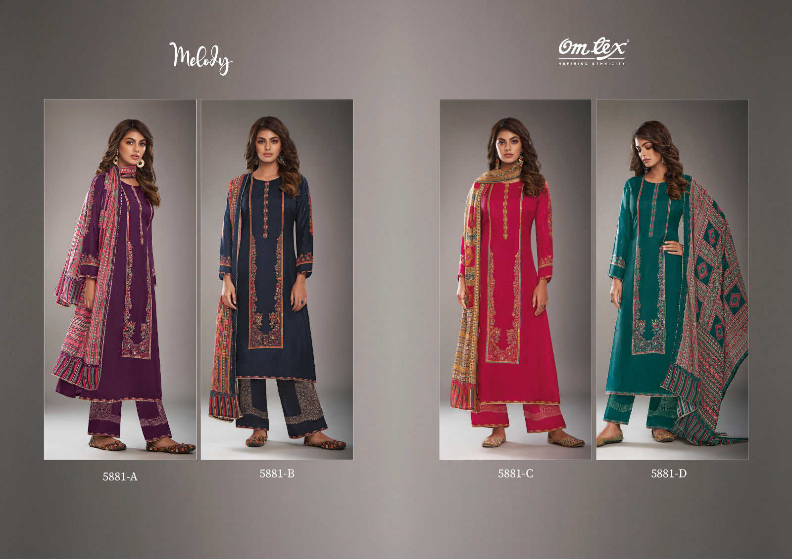 Melody 5881 Omtex Habutai Silk Pant Style Suits Supplier