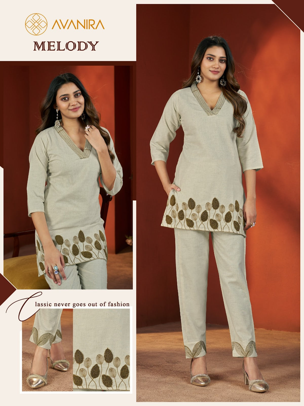 Melody Avanira Khadi Cotton Co Ord Set Exporter