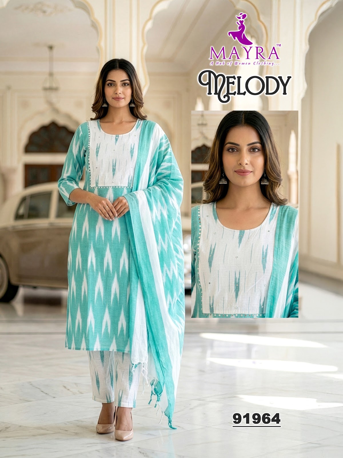 Melody Mayra Cotton Readymade Pant Style Suits Exporter
