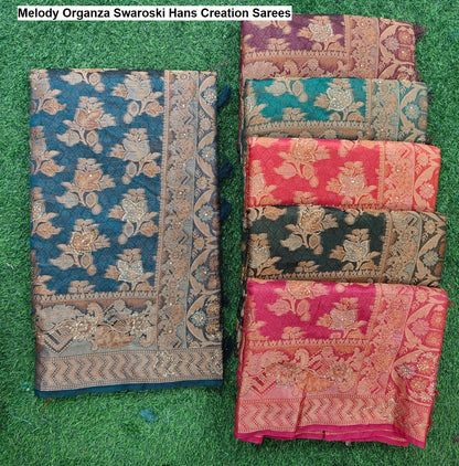 Melody Organza Swaroski Hans Creation Sarees Supplier Ahmedabad