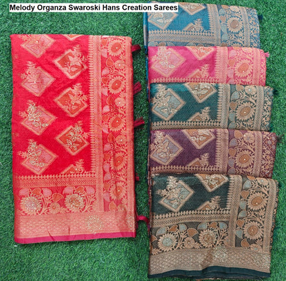 Melody Organza Swaroski Hans Creation Sarees Supplier Ahmedabad
