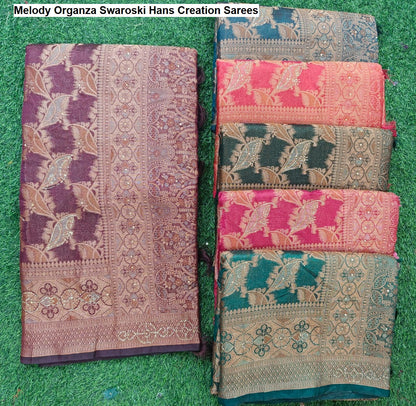 Melody Organza Swaroski Hans Creation Sarees Supplier Ahmedabad