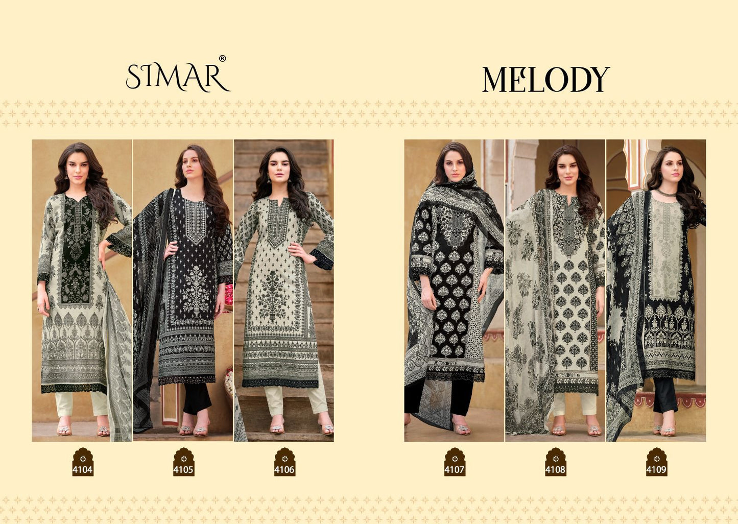 Melody Simar Cotton Lawn Pant Style Suits
