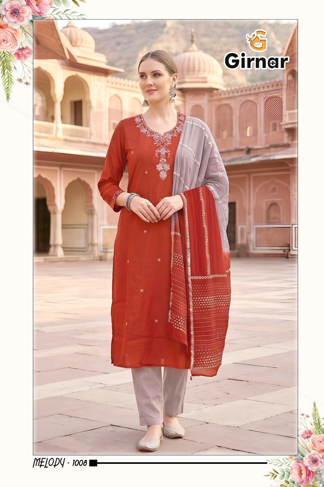 Melody Vol 1 Girnar Roman Silk Readymade Pant Style Suits Supplier India