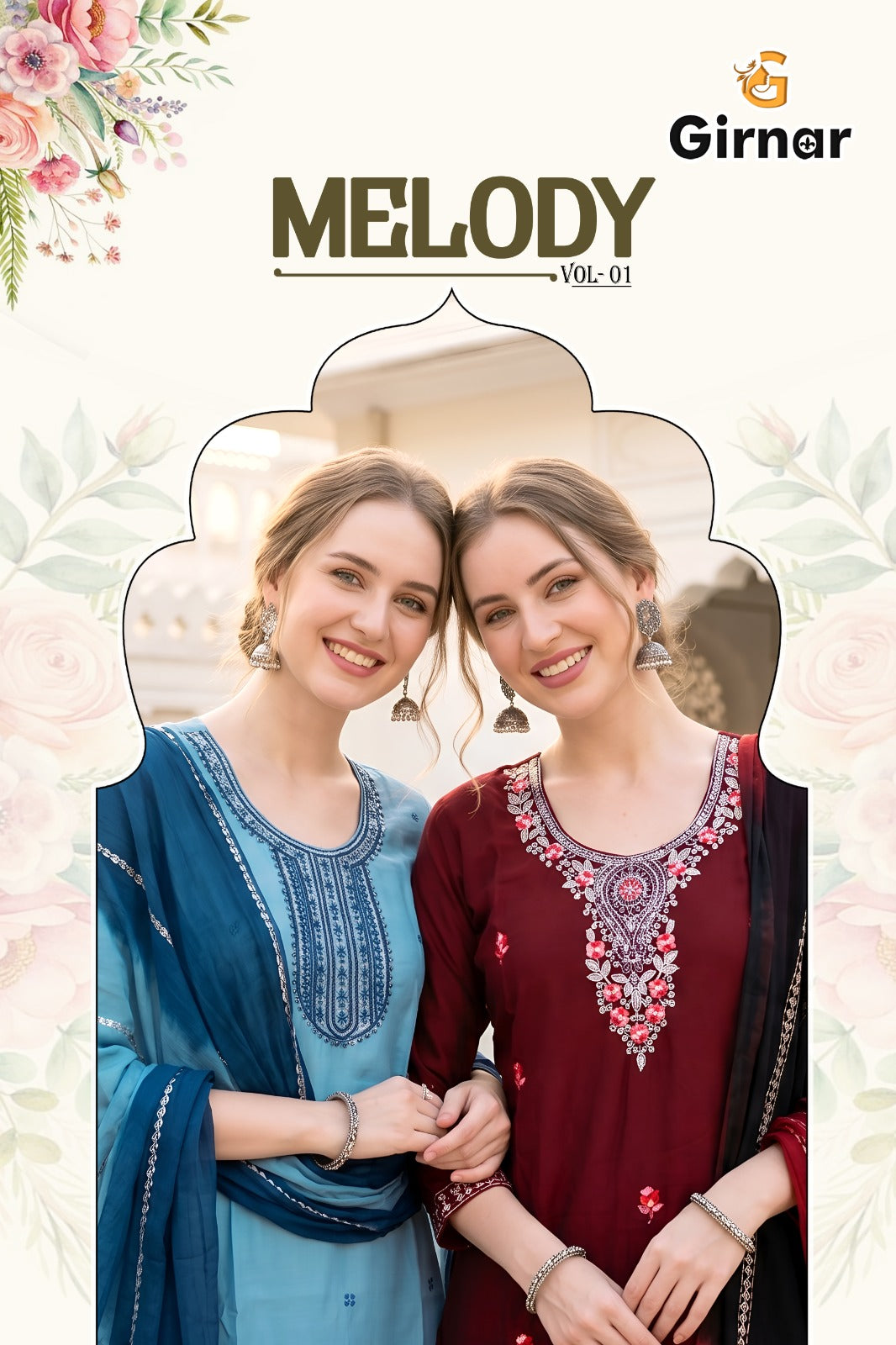 Melody Vol 1 Girnar Roman Silk Readymade Pant Style Suits Supplier India