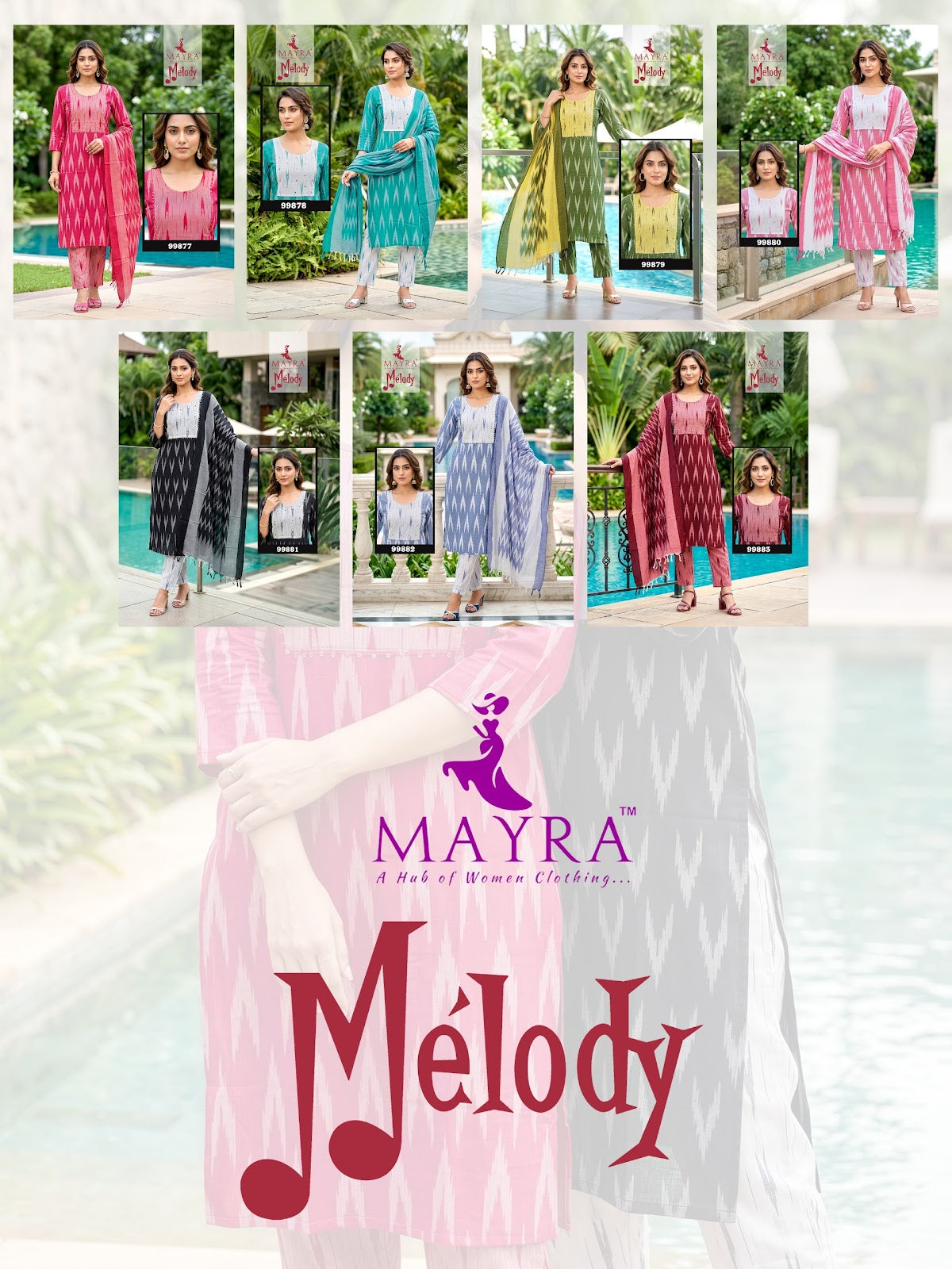 Melody Vol 2 Mayra Ikkat Readymade Cotton Pant Suits Supplier India