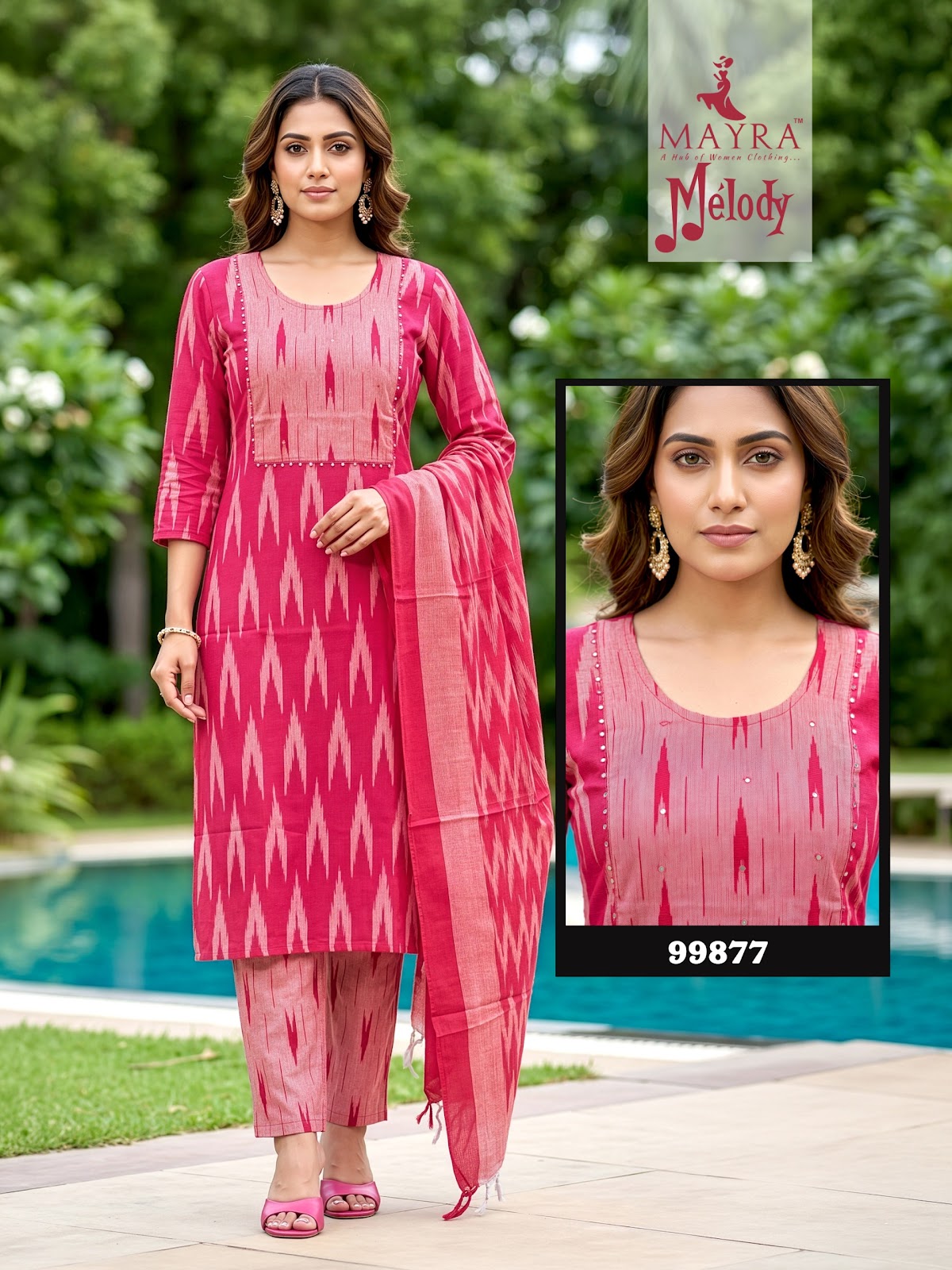 Melody Vol 2 Mayra Ikkat Readymade Cotton Pant Suits Supplier India