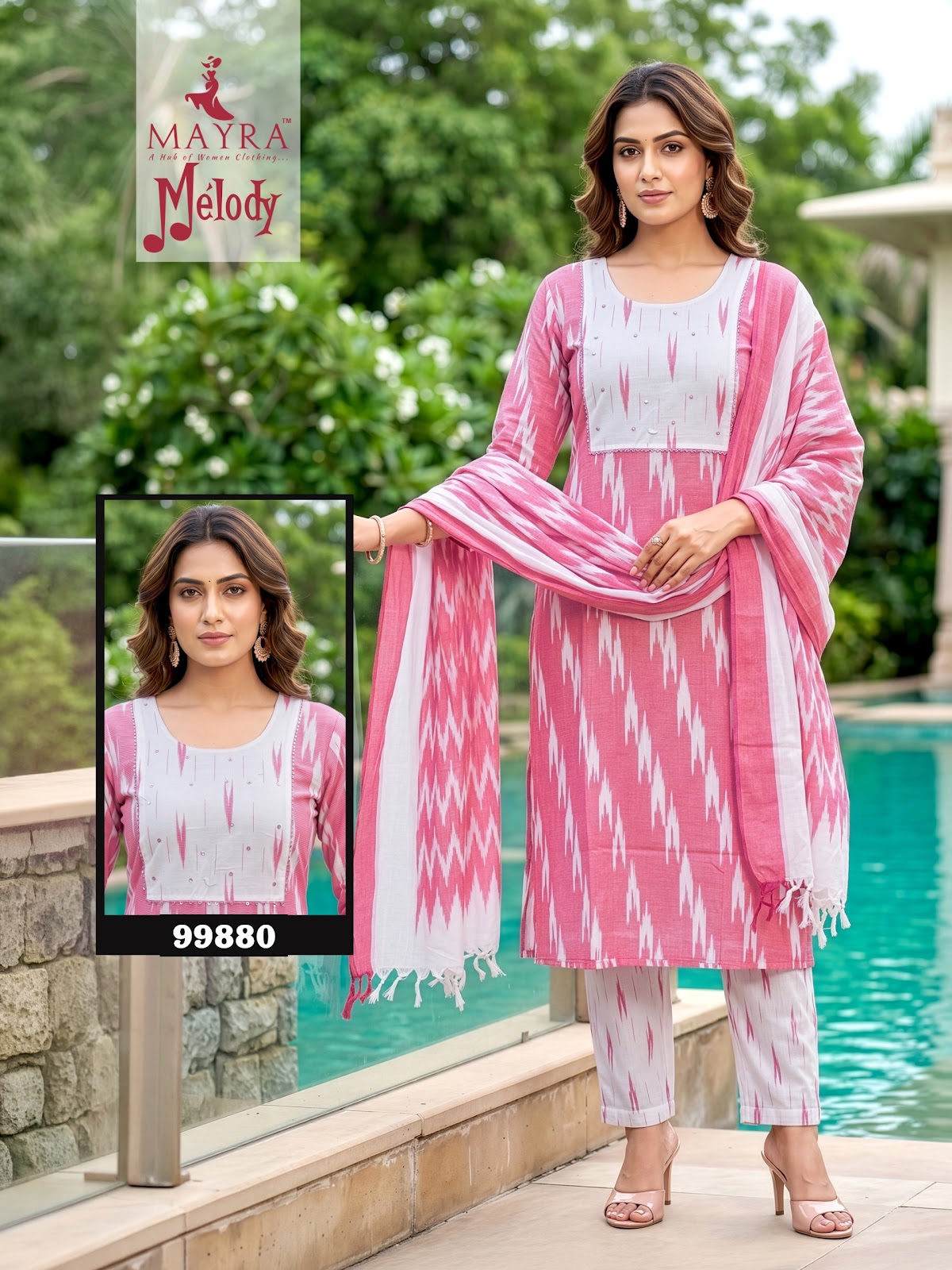 Melody Vol 2 Mayra Ikkat Readymade Cotton Pant Suits Supplier India