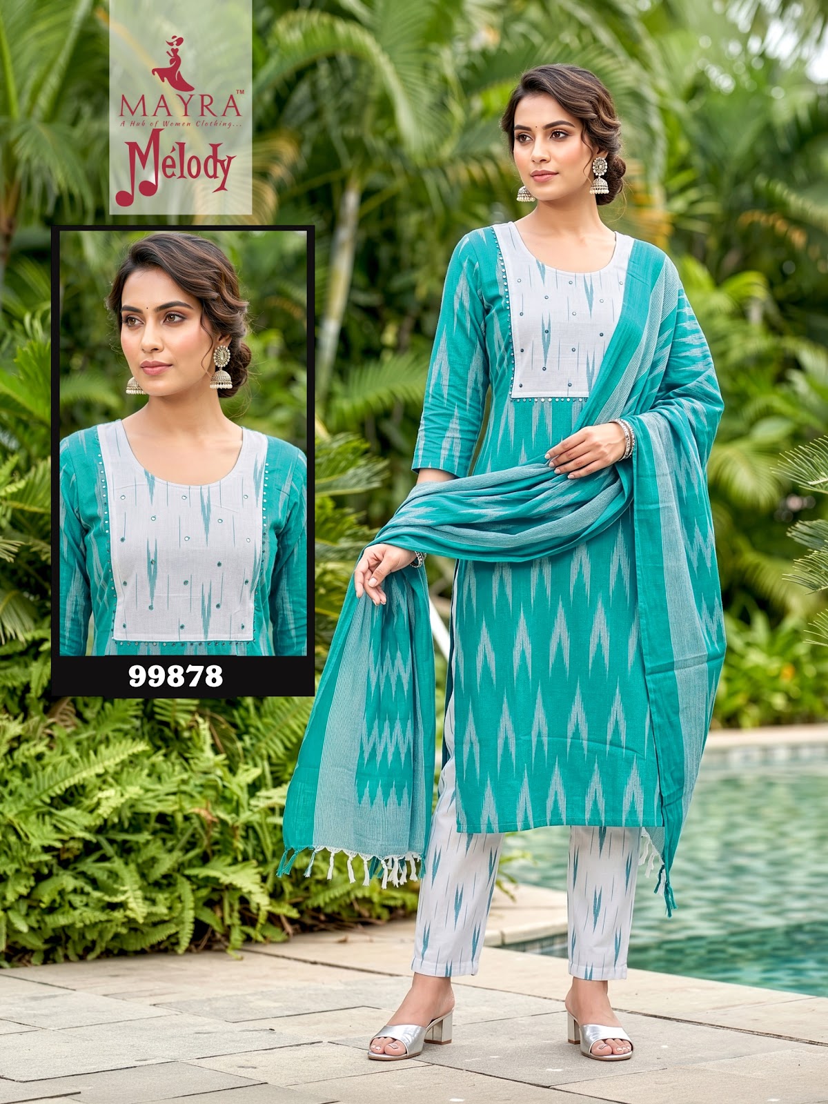 Melody Vol 2 Mayra Ikkat Readymade Cotton Pant Suits Supplier India