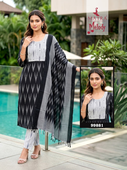 Melody Vol 2 Mayra Ikkat Readymade Cotton Pant Suits Supplier India