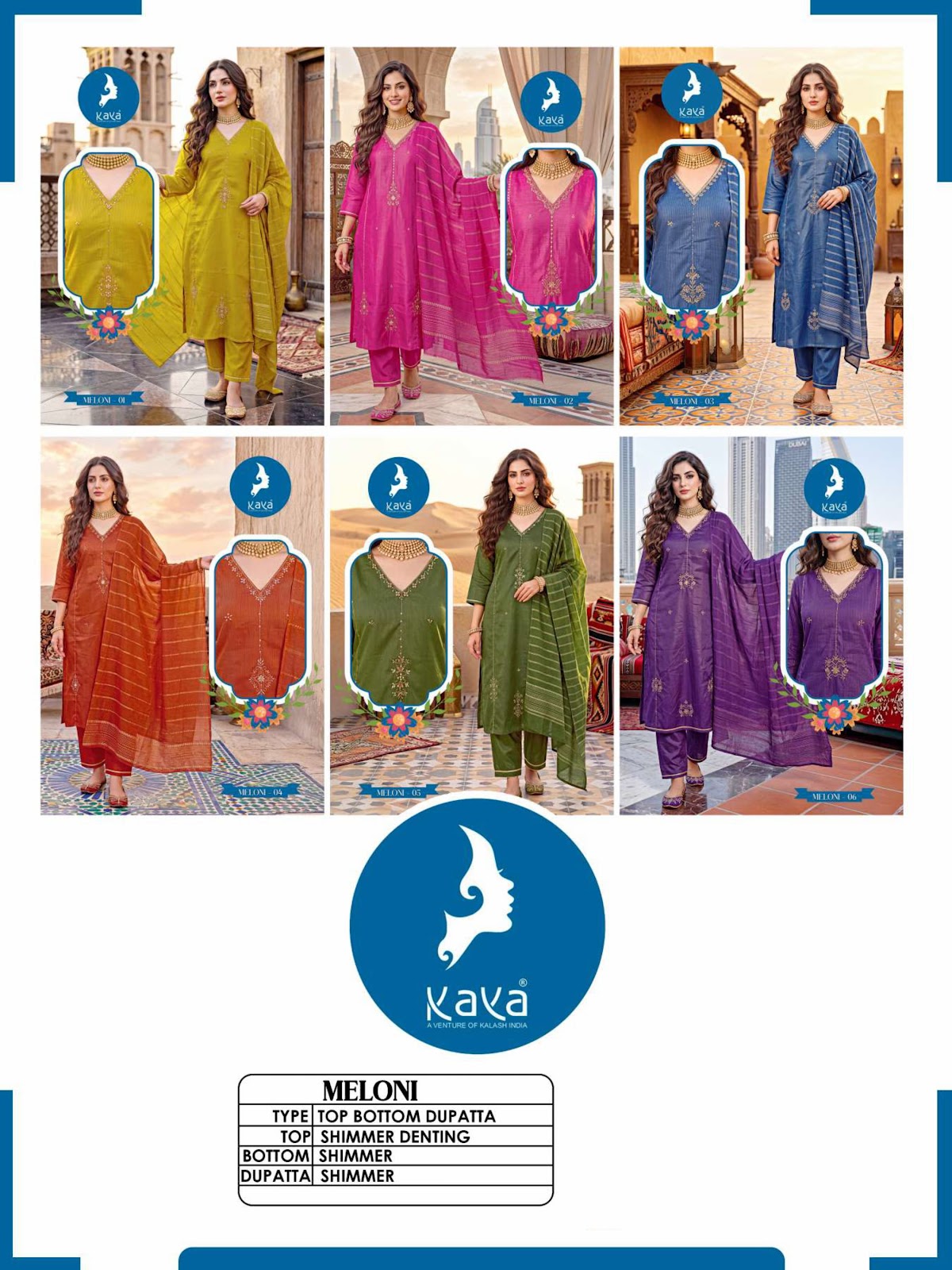 Meloni Kaya Shimmer Readymade Pant Style Suits Manufacturer Gujarat