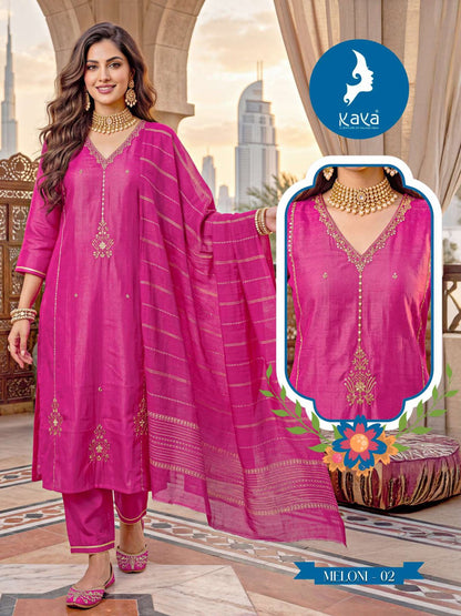 Meloni Kaya Shimmer Readymade Pant Style Suits Manufacturer Gujarat