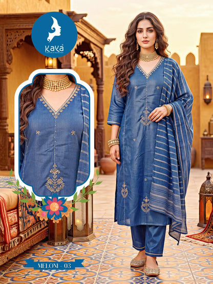 Meloni Kaya Shimmer Readymade Pant Style Suits Manufacturer Gujarat