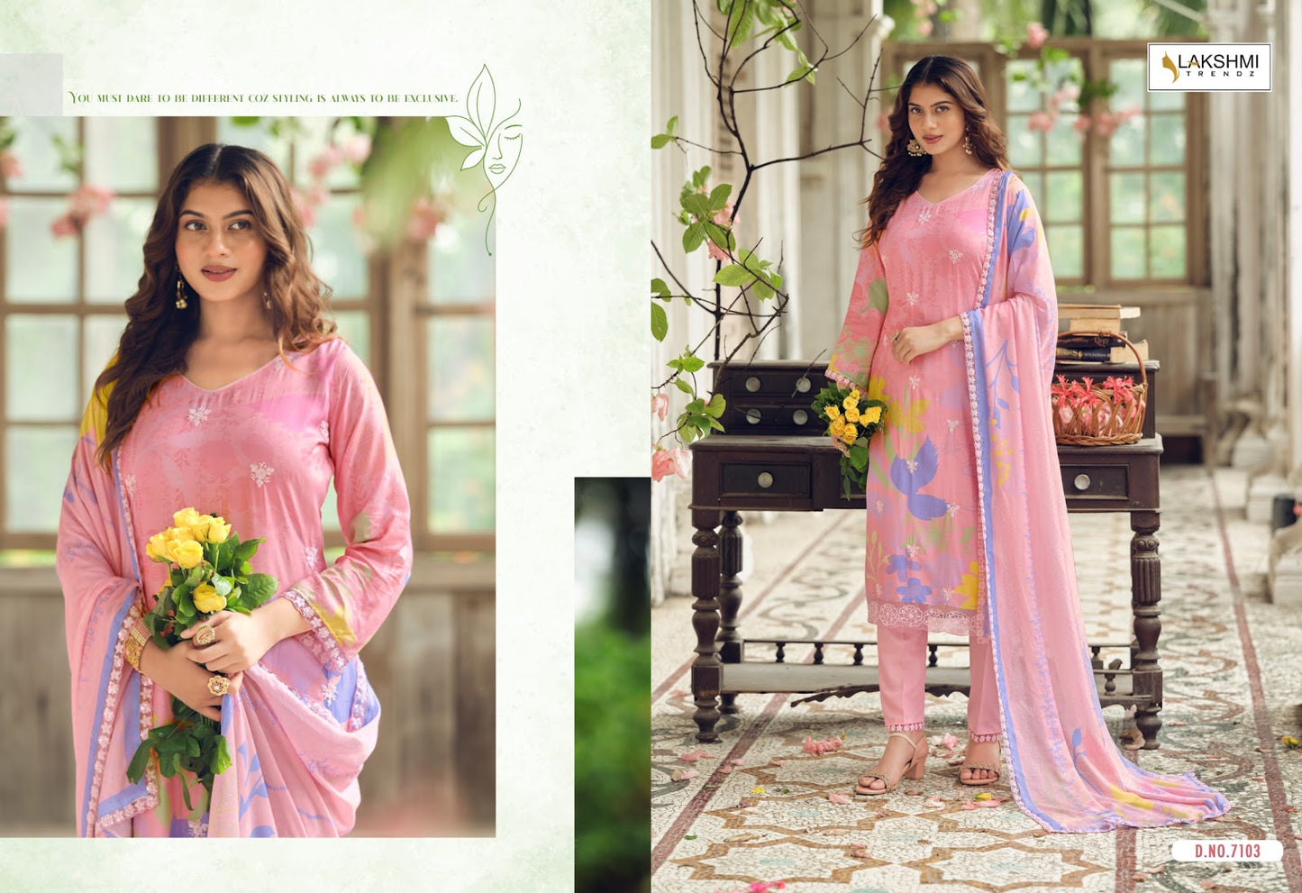 Meloni Lakshmi Trendz Viscose Muslin Pant Style Suits Wholesaler Gujarat