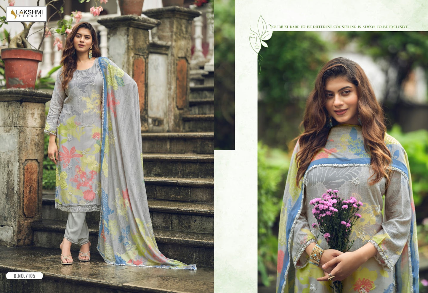 Meloni Lakshmi Trendz Viscose Muslin Pant Style Suits Wholesaler Gujarat