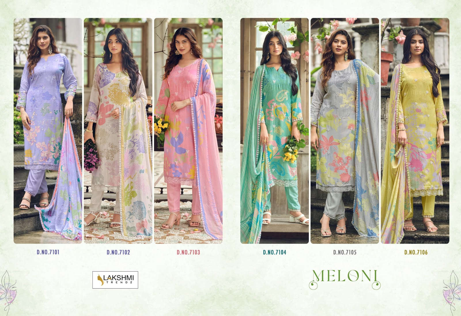 Meloni Lakshmi Trendz Viscose Muslin Pant Style Suits Wholesaler Gujarat