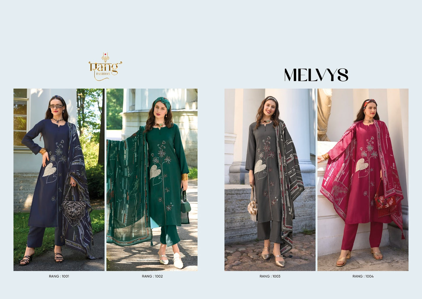 Melvys Rang Fashion Muslin Pant Style Suits Exporter Ahmedabad