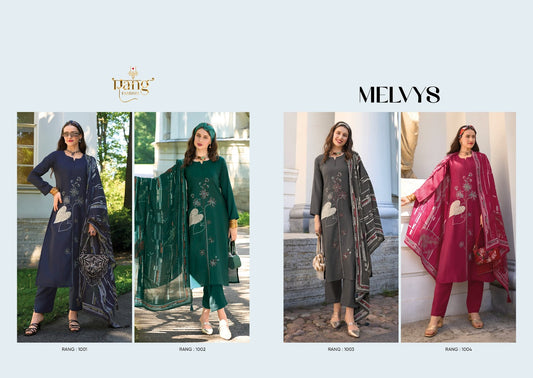Melvys Rang Fashion Muslin Pant Style Suits Exporter Ahmedabad