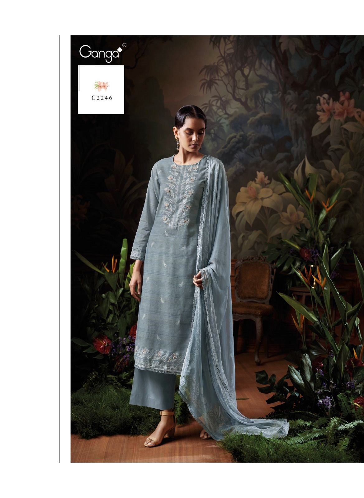 Memento Ganga Cotton Plazzo Style Suits Supplier Ahmedabad