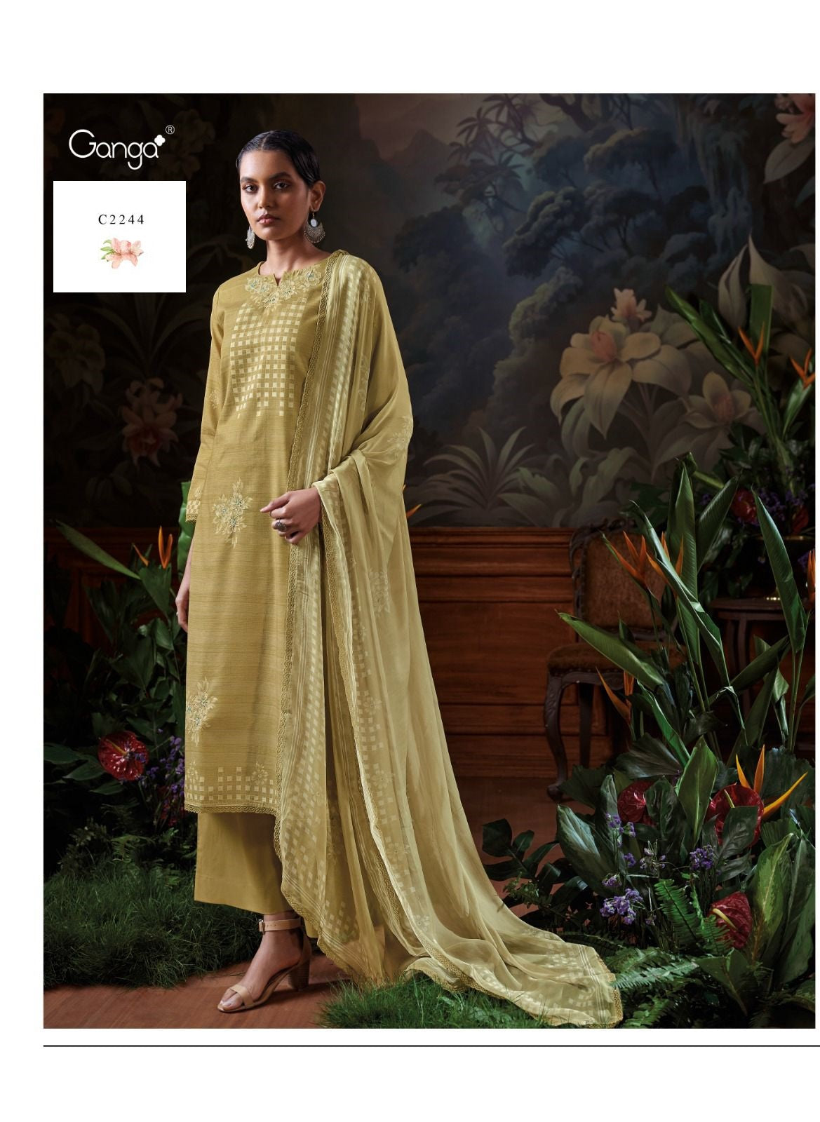 Memento Ganga Cotton Plazzo Style Suits Supplier Ahmedabad