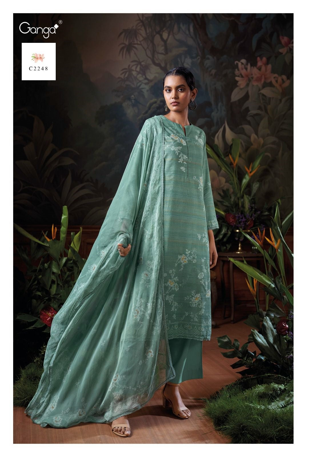 Memento Ganga Cotton Plazzo Style Suits Supplier Ahmedabad