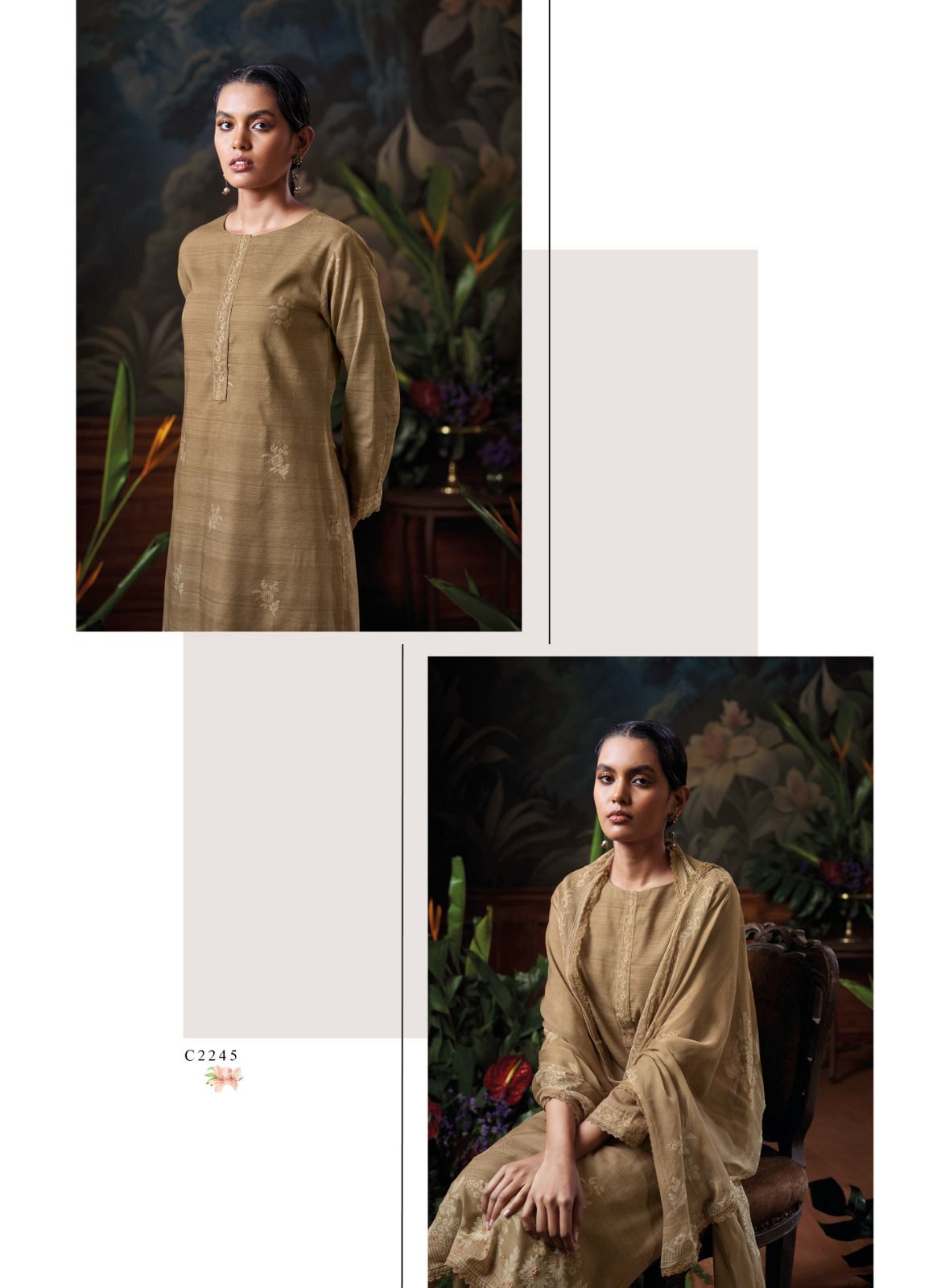 Memento Ganga Cotton Plazzo Style Suits Supplier Ahmedabad