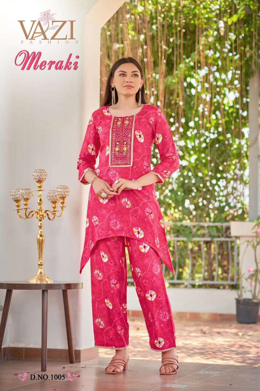 Meraki Vazi Fashion Muslin Co Ord Set Wholesale