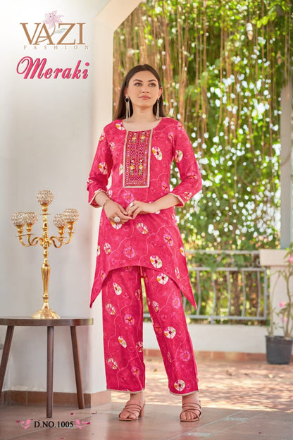 Meraki Vazi Fashion Muslin Co Ord Set Wholesale