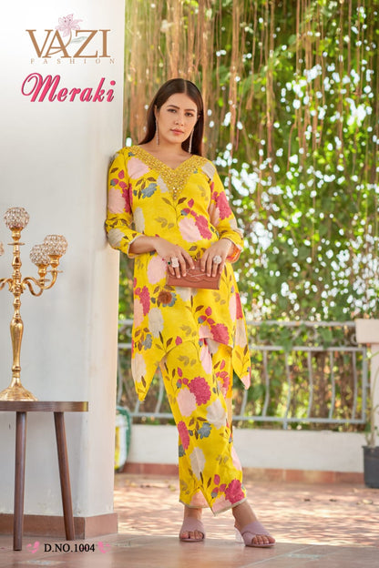 Meraki Vazi Fashion Muslin Co Ord Set Wholesale
