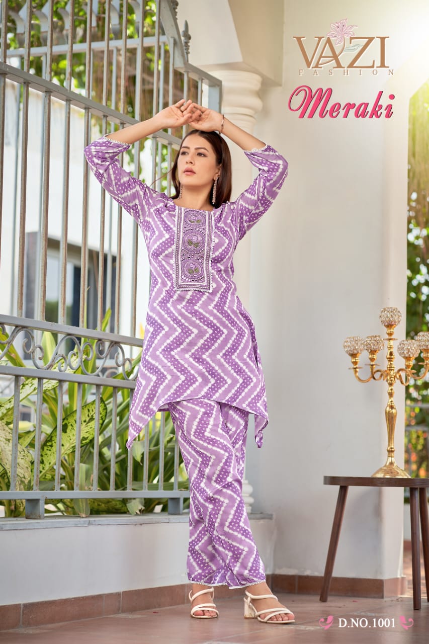 Meraki Vazi Fashion Muslin Co Ord Set Wholesale