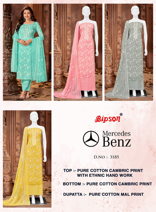 Mercedes 3185 Bipson Prints Cotton Cambric Pant Style Suits Wholesaler India