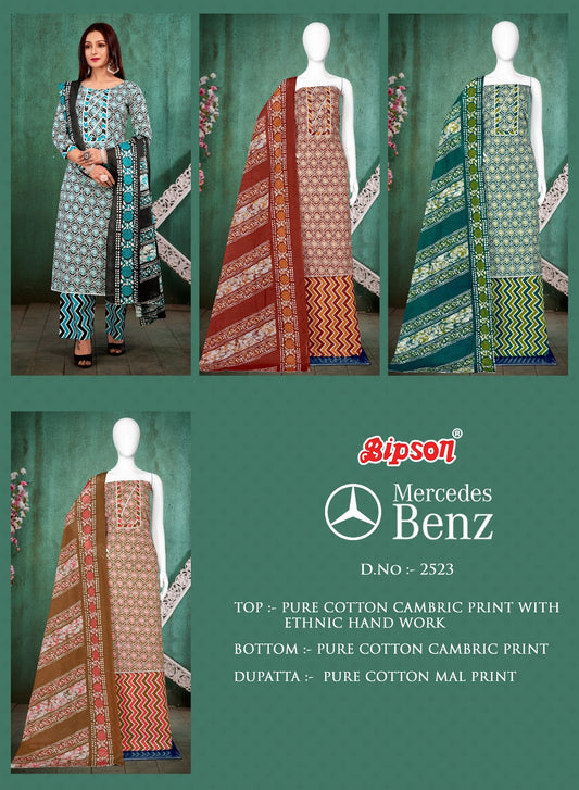 Mercedes Benz 2523 Bipson Prints Cotton Cambric Pant Style Suits