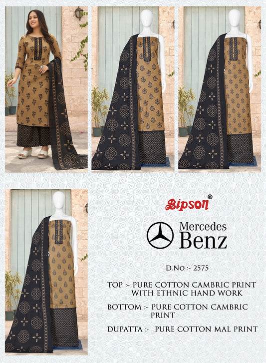 Mercedes Benz 2575 Bipson Prints Cotton Cambric Pant Style Suits
