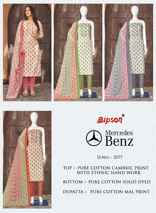 Mercedes Benz 2577 Bipson Prints Cotton Cambric Pant Style Suits
