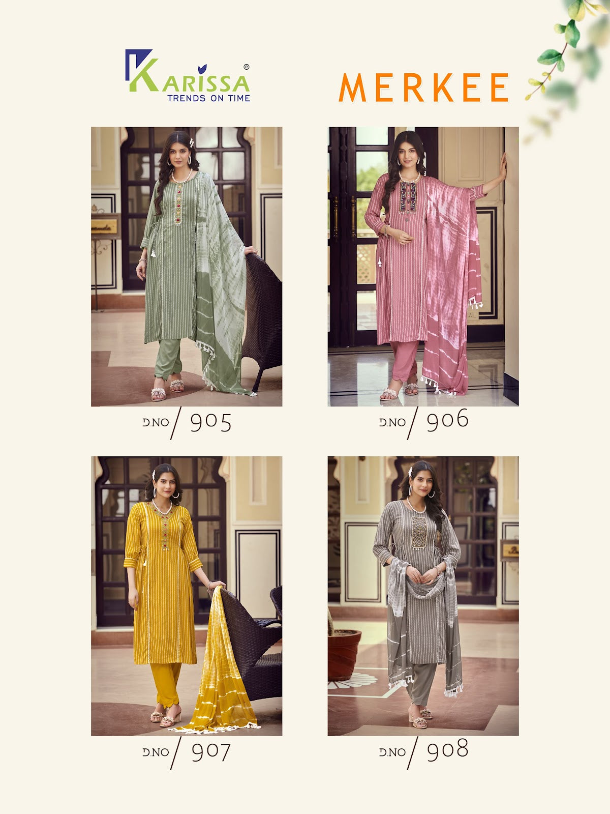 Merkee Karissa Viscose Rayon Readymade Pant Style Suits Exporter