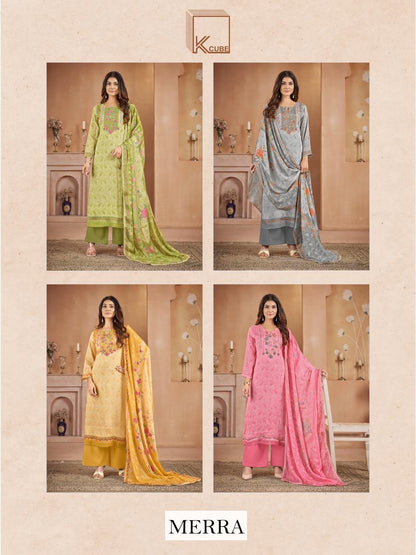 Merra K Cube Viscose Chinon Plazzo Style Suits Wholesaler Gujarat