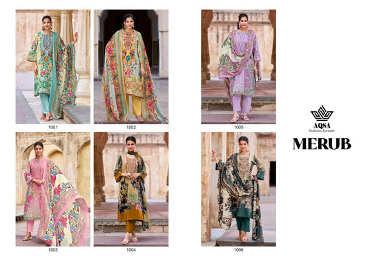 Merub Aqsa Cambric Cotton Karachi Salwar Suits Supplier Gujarat