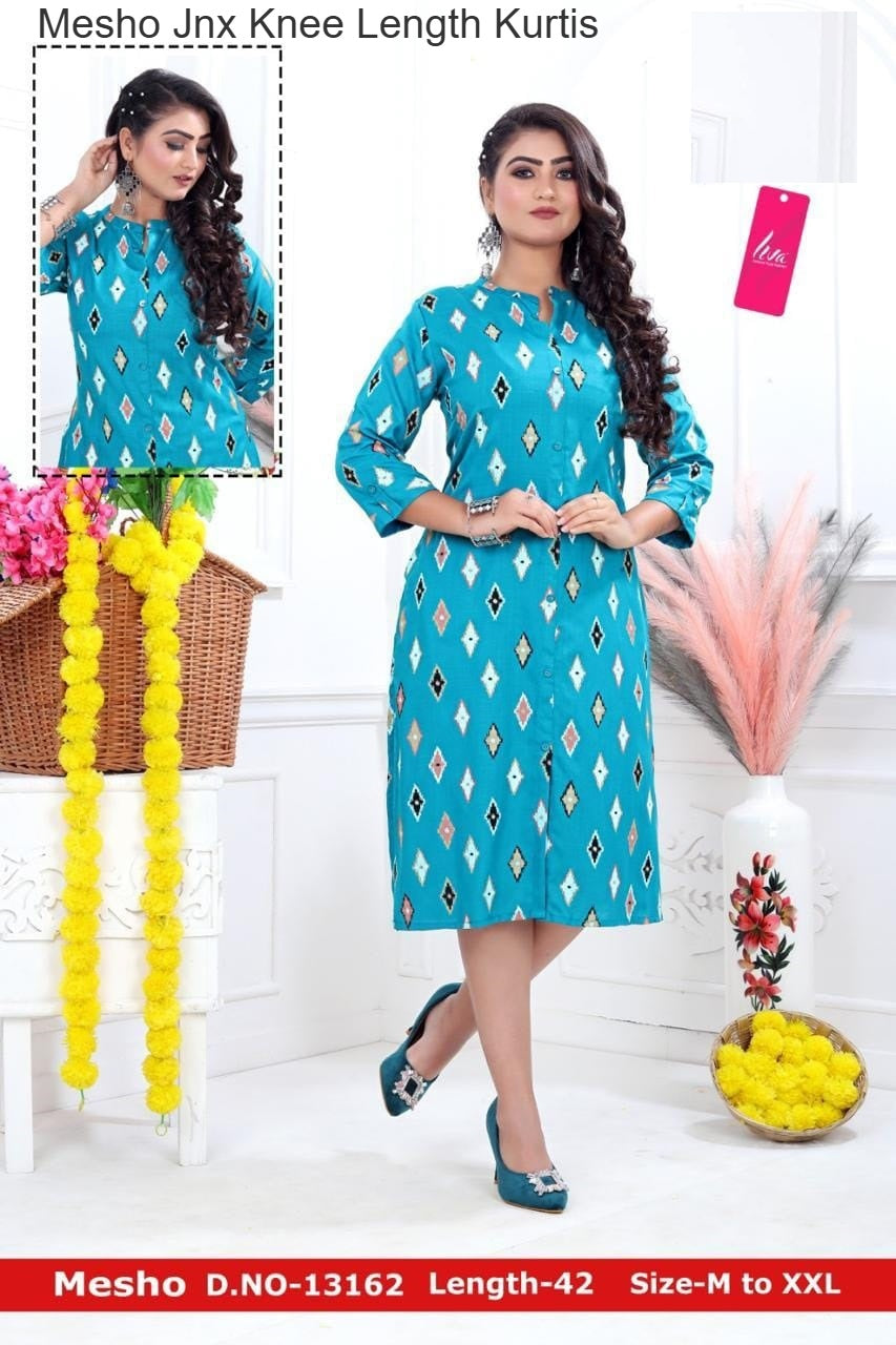 Mesho Jnx Rayon Knee Length Kurtis Wholesaler Ahmedabad