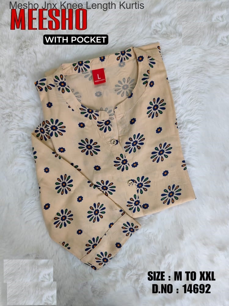 Mesho Jnx Rayon Knee Length Kurtis Wholesaler Ahmedabad