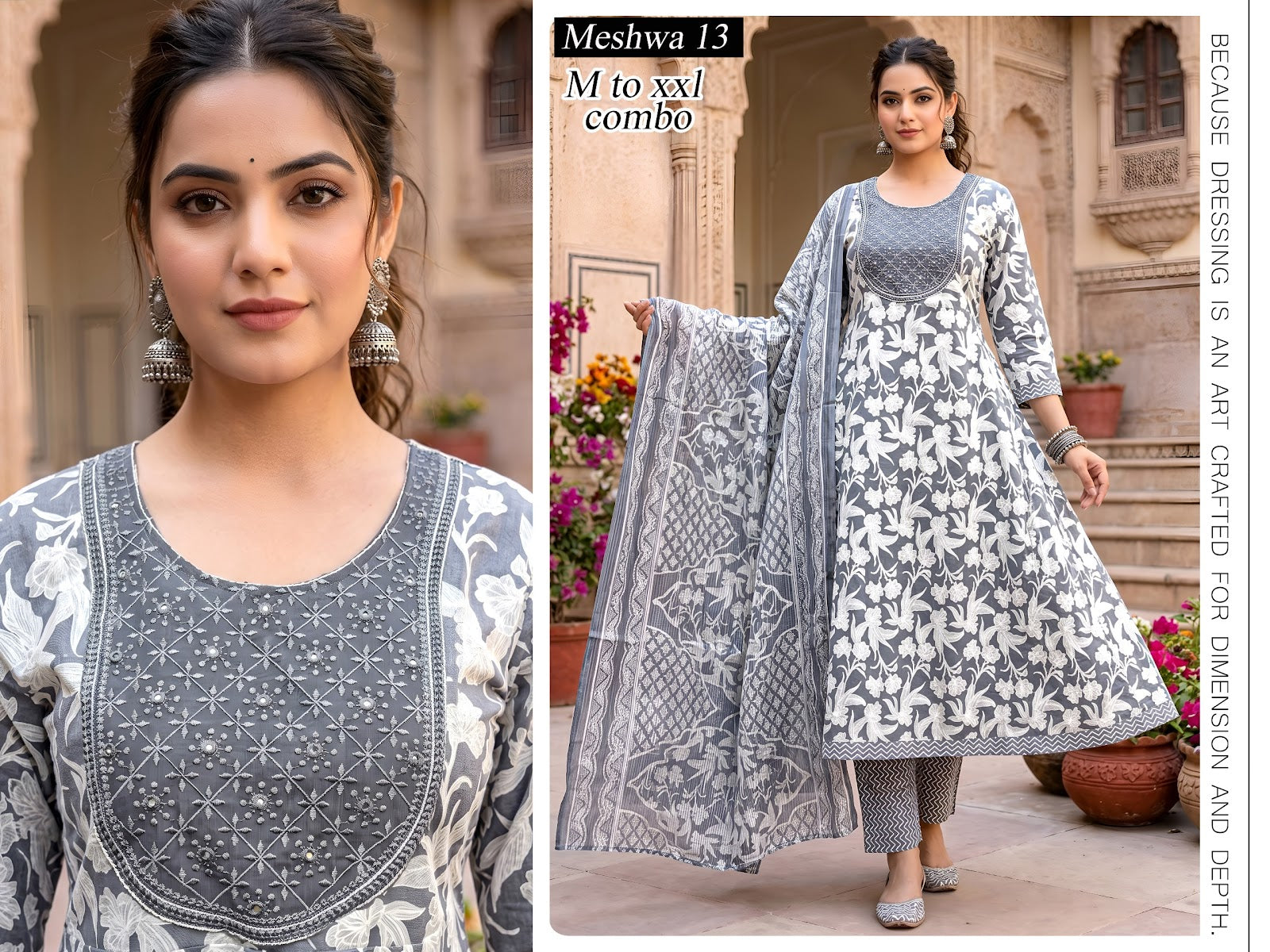 Meshwa Green Tomato Cotton Readymade Anarkali Suits Supplier