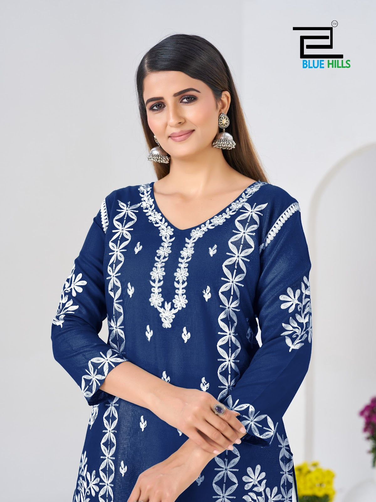 Messi Blue Hills Rayon 14Kg Kurti Plazzo Set Wholesaler Ahmedabad