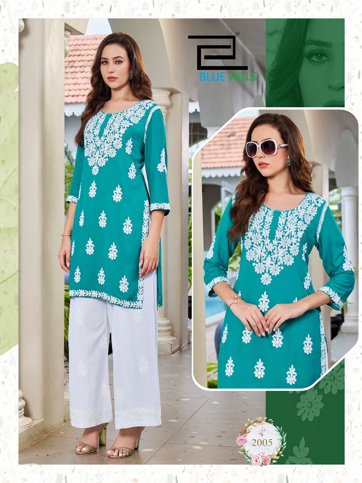 Messi Vol 3 Blue Hills Rayon 14Kg Kurti Plazzo Set Manufacturer Gujarat