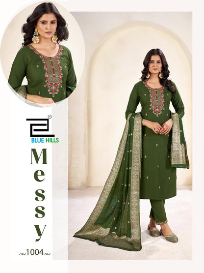 Messy Blue Hills Rayon 14Kg Readymade Pant Style Suits Manufacturer Ahmedabad