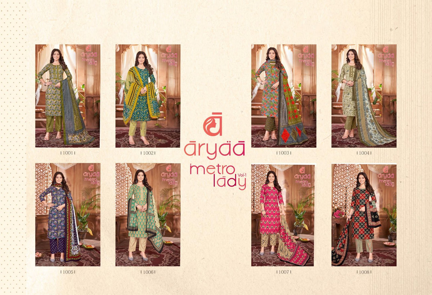 Metro Lady Vol 1 Aryaa Cotton Readymade Pant Style Suits Wholesale Price