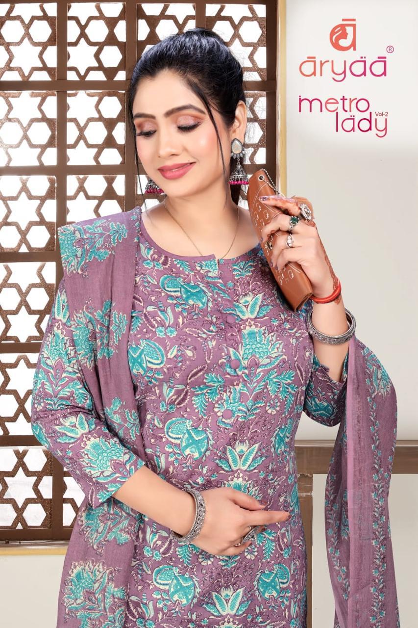 Metro Lady Vol 2 Aryaa Cotton Readymade Pant Style Suits Wholesale