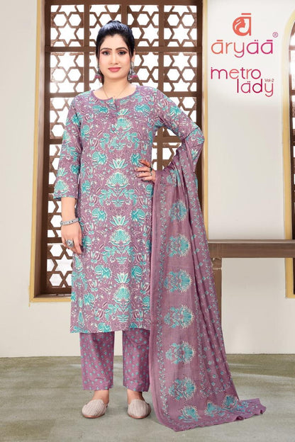 Metro Lady Vol 2 Aryaa Cotton Readymade Pant Style Suits Wholesale