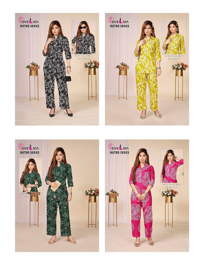 Metro Series 1306 Dveeja Fashion Reyon Co Ord Set Supplier Ahmedabad